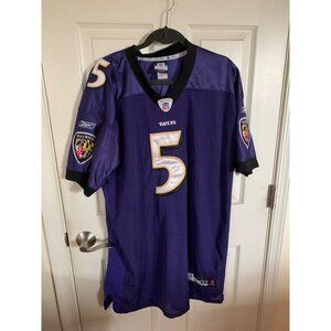 Baltimore Ravens Joe Flacco #5 Reebok Authentic NFL Jersey Size 54 Purple Polyes